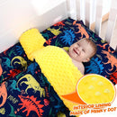 Cloele Crib Bedding Set for Boys,3 Piece Dinosaur Crib Bedding Set,Include Soft Baby Comforter,Breathable Fitted Sheet & Pillowcase,Navy Blue Nursery Baby Bedding for Boys by TinyTreasures Baby Boutique