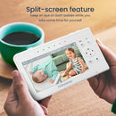 Babysense Baby Monitor with 2 Cameras and Audio 4.3", Non Wifi Baby Monitor, Dual Split Screen, Portable Double Sleep Video Monitoring, Auto Night Vision & Light, Lullabies & White Noise Two-Way Audio by TinyTreasures Baby Boutique