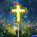 TEDOF Solar Garden Lights Outdoor Solar Flowers Cross Stake Lights Waterproof,Memorial Gifts for Mom,Cemetery Decorations for Grave,Garden,Path,Backyard by GreenHaven Gardens