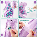 WERNNSAI Foldable Mermaid Piñata - Pull String Mermaid Birthday Party Supplies Mermaid with Blindfold Bat and Tassels Mermaid Party Decoration Games Folding Purple Mermaid Piñatas for Classroom Game by TinyTreasures Baby Boutique