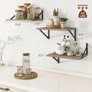 Heimlove Deep Floating Shelves for Wall, 12 Inch Deep Floating Shelves Set of 3, 16W x 12D Wood Wall Shelves, Wide Wood Shelves with Metal Bracket for Living Room, Kitchen, Office, Bedroom - Grey by CozyNest Decor