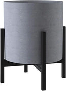 FaithLand Plant Pot 14 inch - Perfectly Fits Mid-Century Modern Plant Stand - Drainage Plug and Drainage Mesh Screen - Gray Planter Pot. by GreenHaven Gardens