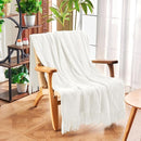 inhand Knitted Throw Blanket for Couch and Bed, Soft Living Room Home Decor Knitted Blanket with Tassel, Outdoor Lightweight Breathable Summer Blanket, Farmhouse Warm Woven Decorative, 50"x60" by CozyNest Decor