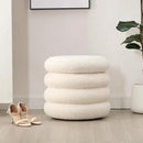 ONEVOG 20" Round Storage Ottoman with Removable Lid, Off-White Boucle Fabric Footrest Pouf, Sherpa Tufted Small Coffee Table Vanity Ottoman Foot Stools for Living Room Couch, Bedroom, Dorm, Nursery by CozyNest Decor