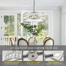 16” 4-Light Modern Crystal Chandeliers Nickel Dinning Room Light Fixture, Round Pendant Light Kitchen Island Chandelier, Flush Mount Ceiling Light for Living Room Entryway Bedroom Foyer by CozyNest Decor