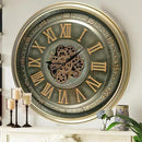 32'' Inch Real Moving Gear Wall Clock Ireland Line (Brass Antique, 32 inches (80 cm)) by CozyNest Decor