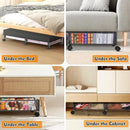 2 Pack Under Bed Storage with Wheels, 36" Lengthen Underbed Storage Containers with Lids, Large Capacity Under Bed Shoe Storage, Metal Clothes Organizer, Storage Box for Clothing Shoes Blankets Sheet by CozyNest Decor