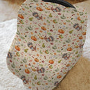 Thanksgiving Turkey Pumpkins Car Seat Covers Vintage Autumn Leaves Stretchy 5-in-1 Cover Adjustable Infant Carseat Cover Canopy Fall Harvest Breathable Nursing Cover-Up by TinyTreasures Baby Boutique