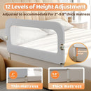 omzer Bed Guard Rail for Toddlers - 32inch Folding up & Adjustable Heights Baby Bed Safety Rails - Portable Toddler Bed Barrier Railing Guard for Kids Twin, Bunk, Queen, Full Size Bed by TinyTreasures Baby Boutique