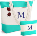 YOOLIFE Beach Bags for Women - Initial Tote Waterproof Bag with Makeup Bag, Mothers Day Gifts for Women Mom Friend Birthday by GreenHaven Gardens