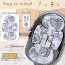 Infant Car Seat Insert, 2-in-1 Head & Body Carseat Support for Baby Newborn Toddler with Strap Covers, Reversible Ultra-Soft Cushion for Baby Carseat, Stroller, Swing & Bouncer by TinyTreasures Baby Boutique
