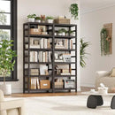 FOTOSOK 6-Tier Bamboo Shelf, Bamboo Bookcase with Adjustable Shelves, Free Standing Storage Shelf Unit, Plant Flower Stand for Kitchen, Bathroom, Home Office, Vintage by CozyNest Decor