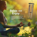 Nature’s Melody Premiere Grande Tunes Wind Chimes – Outdoor Windchime with 6 Tubes Tuned to E Pentatonic Scale, Rustproof Aluminum, Beech Wood & S Hook Hanger for Sympathy, Memorial Gift or Zen Garden by CozyNest Decor