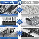 Stainless Steel Dish Drying Rack - Large Capcity 304 Grade Dish Drainer for Kitchen Counter with Drain Board, Utensil Holder & Detachable Cup Shelf, Rustproof Multifunctional Organizer by CozyNest Decor