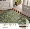 Washable 5x7 Area Rugs for Living Room, Boho Non-Slip Silicone Backing Rugs for Bedroom Dining Room Nursery Office, 0.3" Neutral Oriental Throw Carpet with 0.16" Cushioning Pad, Grass Green/Multi by TinyTreasures Baby Boutique
