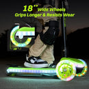 ZIFFY 3-Wheel Light-Up Kids Scooter, Kids Balance Scooter for Boys Girls with 20 Dynamic LED Lights, 4 Adjustable Height, Lean-to-Steer Design with Anti-Slip Wide Surface for Stability - Up to 110LBS by TinyTreasures Baby Boutique