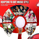 Flexzion Wooden Round Tambourine for Kids and Adults 10" Inch Single Row 8 Pair Jingles, Red Handheld Percussion Instrument for Beginner and Professional Tambourine Player by TinyTreasures Baby Boutique