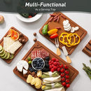 3 Packs Bamboo Cutting Board Set with Non Slip Feet Holder and Over Sink Nice Solid Thick Wood Juice Groove Chopping Board Extra Large Big Small Best Hardwood Kitchen Organic Vegetable Meat BBQ Kit by CozyNest Decor
