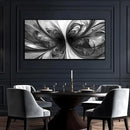 Large Abstract Canvas Wall Art for Living Room Black and White Wall Decor for Office Black Framed Wall Art 29 x 58 Inch by CozyNest Decor