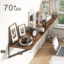 Floating Shelves 55 Inch Long, 10" Deep Floating Shelves, Wall Shelves 55 x 10, Set of 2, Wide Large Display Storage Shelves for Bathroom, Living Room, Rustic Wood Shelves with Brackets, Rustic Brown by CozyNest Decor