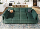Belffin Oversized 12 Seat Modular Sectional Sleeper Sofa Convertible Sleeper Sectional Sofa with Storage Seat Large Corduroy Modular Couch for Living Room Green by CozyNest Decor