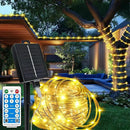 Solar Rope Lights Waterproof 39FT 100LEDs,High Capacity Rechargeable Battery,Dual Charging,Outdoor String Light,Remote-Control,for Pathway Patio Garden Palm Tree Christmas (Brighter - Warm White) by GreenHaven Gardens
