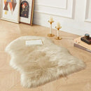 AMTOVO Faux Fur Rug, Beige Small Area Rug, Fluffy Sheepskin Rug, Fuzzy Ultra Soft 2 x 3 ft Shag Rugs for Bedroom Sofa Throw Cushion Room Decor, Sheepskin by CozyNest Decor