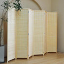 6 Panel Folding Room Divider Screen, Bamboo, for Separation, Beige, 67" H x 92.1" W by CozyNest Decor