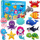 CiyvoLyeen Sea Animals Sewing Kit Mermaid DIY Felt Plush Craft Kit Make Your Own Ocean Animals Gifts for Beginner Boys and Girls Educational Kids Art Craft Supplies Set of 12 by TinyTreasures Baby Boutique