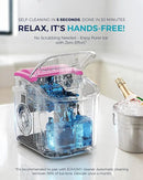 EUHOMY Countertop Ice Maker Machine with Handle, 26lbs in 24Hrs, 9 Ice Cubes Ready in 6 Mins, Auto-Cleaning Portable Ice Maker with Basket and Scoop, for Home/Kitchen/Camping/RV. (Pink) by CozyNest Decor