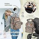 RUVALINO Diaper Bag Backpack-Multifunction Baby Travel Bag with Changing pad, Insulated Bottle Holders & Pacifier Case, Large Capacity, Waterproof, Yellow Leopard by TinyTreasures Baby Boutique