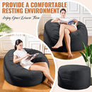4FT Bean Bag Chair: Bean Bag with Velvet Cover, Fluffy and Comfy Bean Bag Chairs for Adults and Kids, Bean Bag Sofa Filled with High-Density Sponge for Gaming (Black) by CozyNest Decor