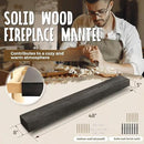 48x8x3 Fireplace Mantel - Handcrafted Hollow Rustic Solid Wood Wall Mounted Floating Shelf with Invisible Heavy Duty Wood Bracket (Weathered Black) by CozyNest Decor