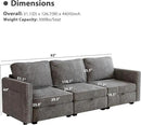 mestyl Modular Sectional Sofa Convertible Sofa Couch Set with Storage for Living Room, Modern 3 Seater Modular Sectional Couch (Grey) by CozyNest Decor