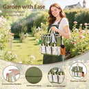 LASZOLA 9 Pcs Garden Tools Set with Tote Bag and Hand Trowel Rake Shovel, Heavy Duty Stainless Steel Gardening Kit for Outdoor Plant, Standable Portable Handbag Organizer, Ideal for Women Mom, Green by GreenHaven Gardens