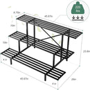 Zhongma 3 Tier Sturdy Metal Plant Stand, L45.67 x W26 x H23.6 inch, Heavy Duty Plant Holder for Home Indoor and Outdoor, 660 LBS Capacity & Heavy Duty Construction by GreenHaven Gardens