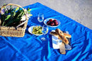 Solino Home Linen Royal Blue Table Runner 120 Inches Long - 100% Pure Linen 14 x 120 Inch Table Runner - Classic Hemstitch by CozyNest Decor
