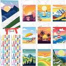 Blosssound 10 Set Pre Printed Canvas Pre Drawn Canvas Painting with Easel Kits 5" x 7" Outline Painting Panels for Beginners, DIY Craft Project, Party Favor, Home Decors(Summer) by TinyTreasures Baby Boutique