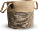 Jute Rope Basket - 10"x10" Woven Plant Pot Holder with Handles, Boho Indoor/Outdoor Planter Cover, Multifunctional Storage by CozyNest Decor