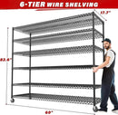 REIBII 60''W X 82.6" H Steel Heavy Duty Wire Shelving Unit with Wheels, 6-Tier Adjustable Storage Shelves 3598LBS Commercial Metal Shelves for Pantry, Garage, College Dorm Industrial Shelving, 2 Pack by CozyNest Decor