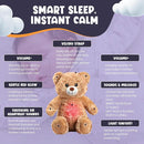 Gemma Joy Bedtime Baby Soothers for Sleep, Cry Activated Heartbeat Stuffed Animal for Baby, Newborn, Calming Light, Lullaby Music, White Noise, Shush and Mother’s Heartbeat - (Bear, Rechargeable) by TinyTreasures Baby Boutique