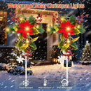 Solar Christmas Decorations Outdoor, 32 Inch Solar Christmas Cross Stake Lights, Waterproof Grave Decorations with Poinsettia Flower Pinecones Red Berries for Garden Yard Patio Lawn Cemetery by GreenHaven Gardens