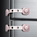 2 Pack Cabinet Locks/Refrigerator Locks Baby Proofing - Child Proof Locks for Drawer, Refrigerator, Fridge, Toilet Seat-No Screws or Tools Required (2 Pack-Pink Locks) by TinyTreasures Baby Boutique