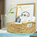 VATIMA Hyacinth Medium Wicker Basket 13.6x9.5x5.6" - With Handle, Living Room Decor, Rectangular Design by CozyNest Decor
