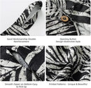 Linen Hanging Laundry Bag, 100% Linen Leaf Print Over The Door Laundry Hamper with Buttons and Zipper, Space Saving Door Hampers for Laundry Dirty Clothes Home Travel, Black, 19.7x27.5inches by CozyNest Decor