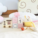 I'm Solid Wood Monthly Weekly Yearly Milestone Age Blocks, Newborn Gifts & Keepsakes for Picture Props (4 Pcs/Pink) by TinyTreasures Baby Boutique