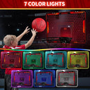 Mini Basketball Hoop with LED Lighting, Electronic Scoreboard, 3 Modes, Over Door Mount, Gift for Kids & Adults (Red) by TinyTreasures Baby Boutique