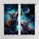 Wolf Blackout Curtains for Boys Girl Bedroom Decor,Starry Sky Howling Wolf Under The Full Moon Thermal Insulated Grommet Drapes Darkening Window Curtain for Living Room Home 42x63 inch by TinyTreasures Baby Boutique