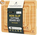 Bamboo Cutting Board Set Non Slip Feet with Holder Over Sink Kitchen Gadgets Charcuterie & Chopping Board Apartment Essentials New Home Must Haves Things Stuff Accessories House Housewarming Gifts by CozyNest Decor