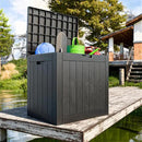 30 Gallon Outdoor Deck Box,Storage Lockable Waterproof Patio Furniture,Garden Tools,Cushions,Pool Accessories Outside Storage Resin Box(Black) by CozyNest Decor
